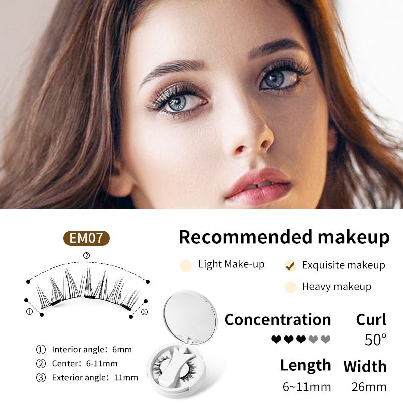 Pestañas postizas magnéticas con estuche de almacenamiento integrado. Pestañas postizas magnéticas sin pegamento. Herramientas de maquillaje natural con aplicador.