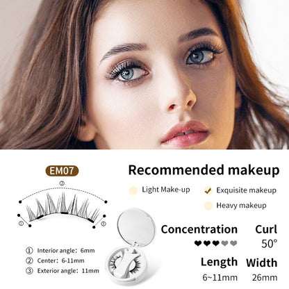 Pestañas postizas magnéticas con estuche de almacenamiento integrado. Pestañas postizas magnéticas sin pegamento. Herramientas de maquillaje natural con aplicador.
