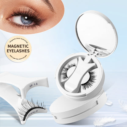 Pestañas postizas magnéticas con estuche de almacenamiento integrado. Pestañas postizas magnéticas sin pegamento. Herramientas de maquillaje natural con aplicador.
