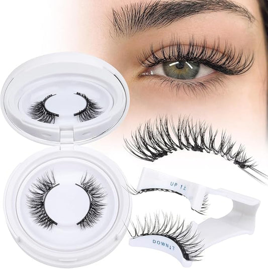 Pestañas postizas magnéticas con estuche de almacenamiento integrado. Pestañas postizas magnéticas sin pegamento. Herramientas de maquillaje natural con aplicador.