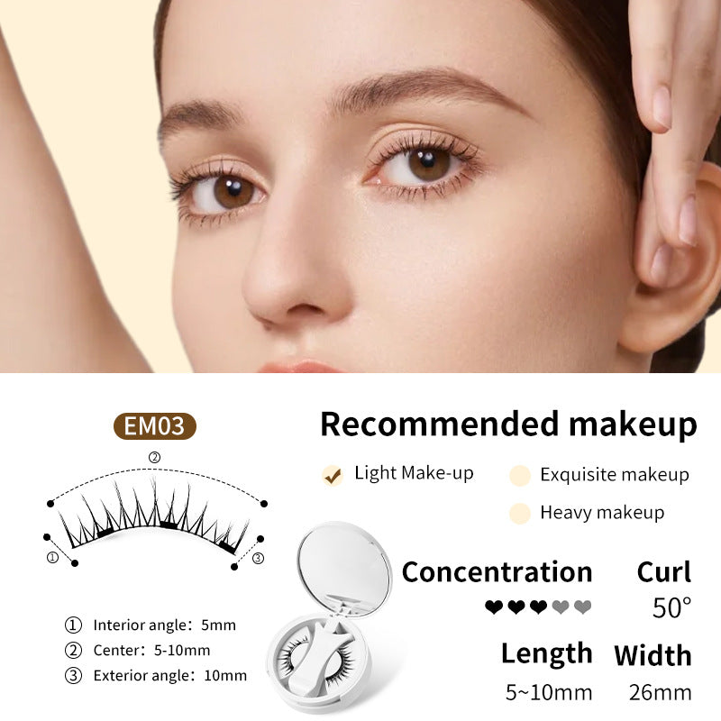 Pestañas postizas magnéticas con estuche de almacenamiento integrado. Pestañas postizas magnéticas sin pegamento. Herramientas de maquillaje natural con aplicador.