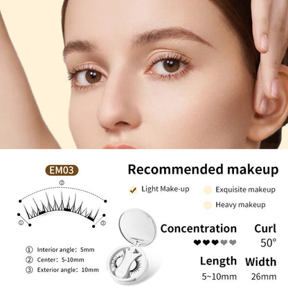 Pestañas postizas magnéticas con estuche de almacenamiento integrado. Pestañas postizas magnéticas sin pegamento. Herramientas de maquillaje natural con aplicador.